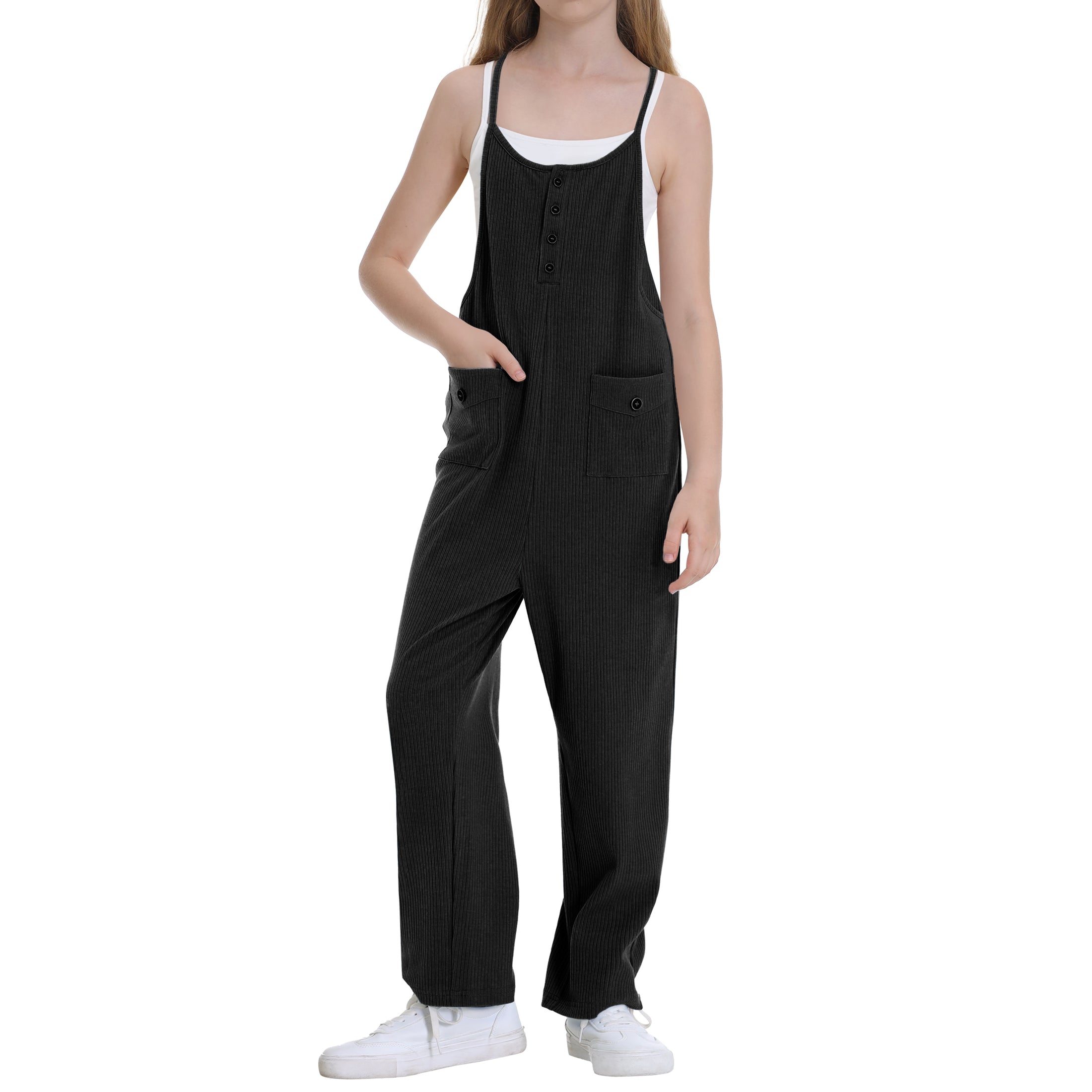 Rolanko Girls Jumpsuit Sleeveless Spaghetti Strap Overalls