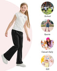 Load image into Gallery viewer, Girls Flare Wide Leg Sweatpants Elastic Waist Bell Bottoms Pants for Kids
