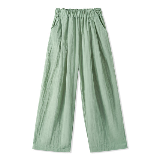 Rolanko Girls Wide Leg Pants Flowy Loose Fit Palazzo Pants for Girls Kids Linen Trousers Casual Beach
