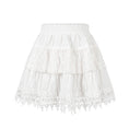Load image into Gallery viewer, Rolanko Girls Lace Mini Skirts Ruffle Pleated Tiered High Waist Flowy Skorts
