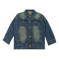 Load image into Gallery viewer, Girls Dark Blue Vintage Classic Denim Jacket
