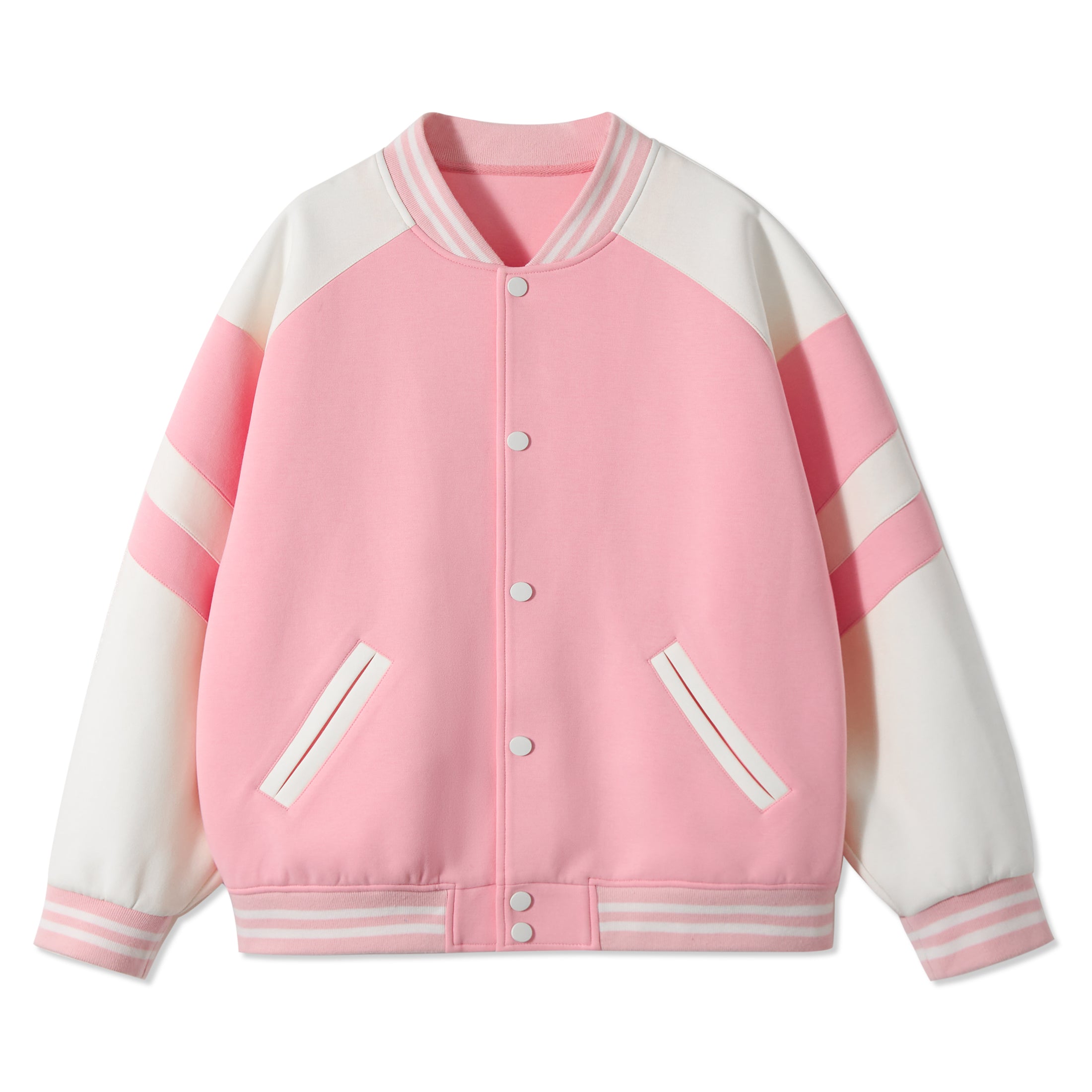 Girls Varsity Jackets Baseball Bomber Color Block Jacket Outwear With Pockets