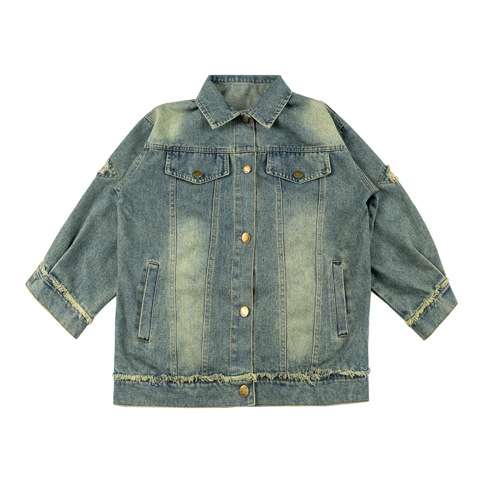 Girls Fall Outwear Button Down Denim Trucker Jacket