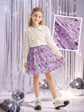 Load image into Gallery viewer, Rolanko Girls Sequin Elastic Waist Glitter Sparkly Skirt
