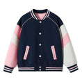 Load image into Gallery viewer, Girls Varsity Jackets Baseball Bomber Color Block Jacket Outwear With Pockets
