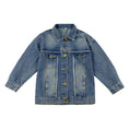 Load image into Gallery viewer, Girls Blue Ribbed Line Denim Jacket
