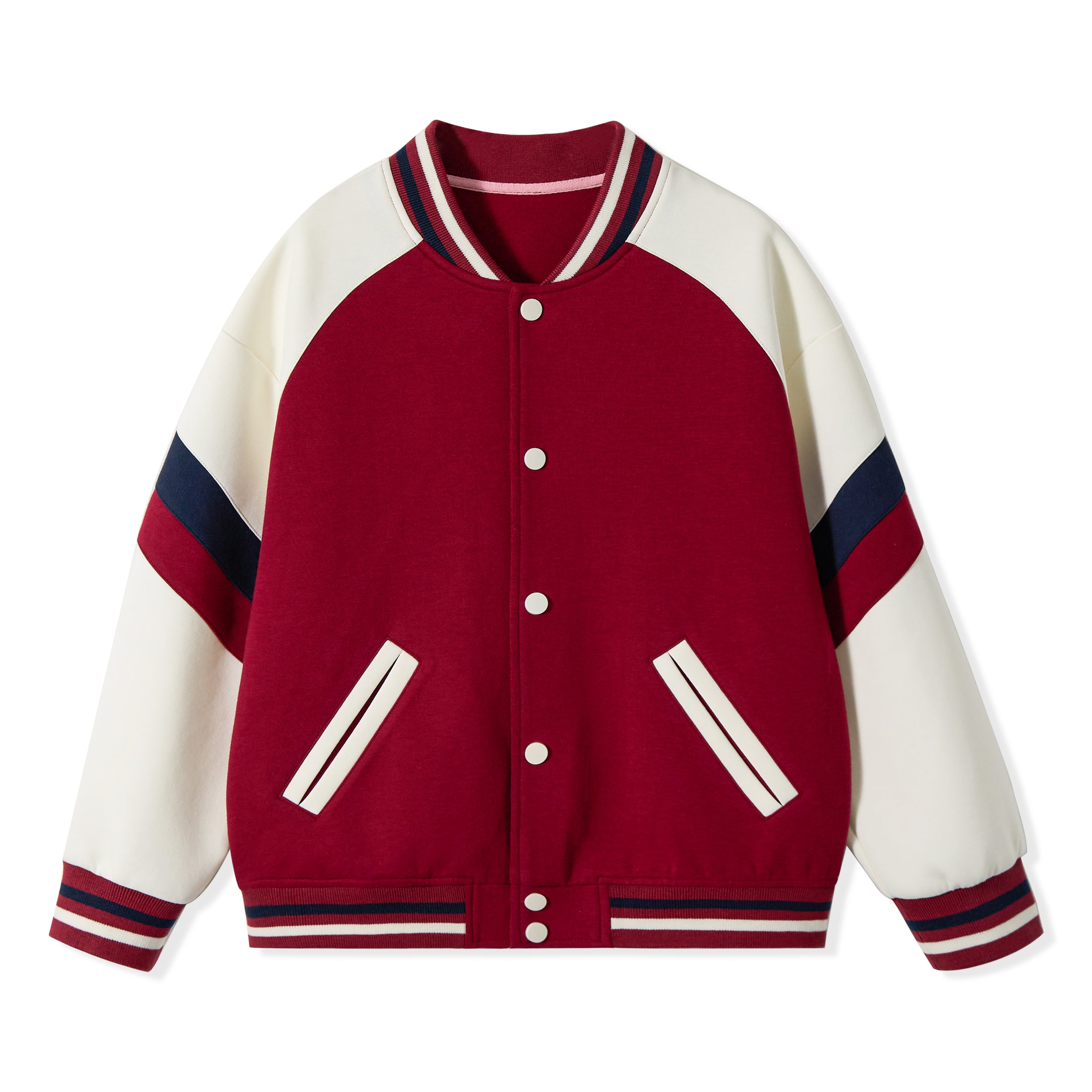 Girls Varsity Jackets Baseball Bomber Color Block Jacket Outwear With Pockets