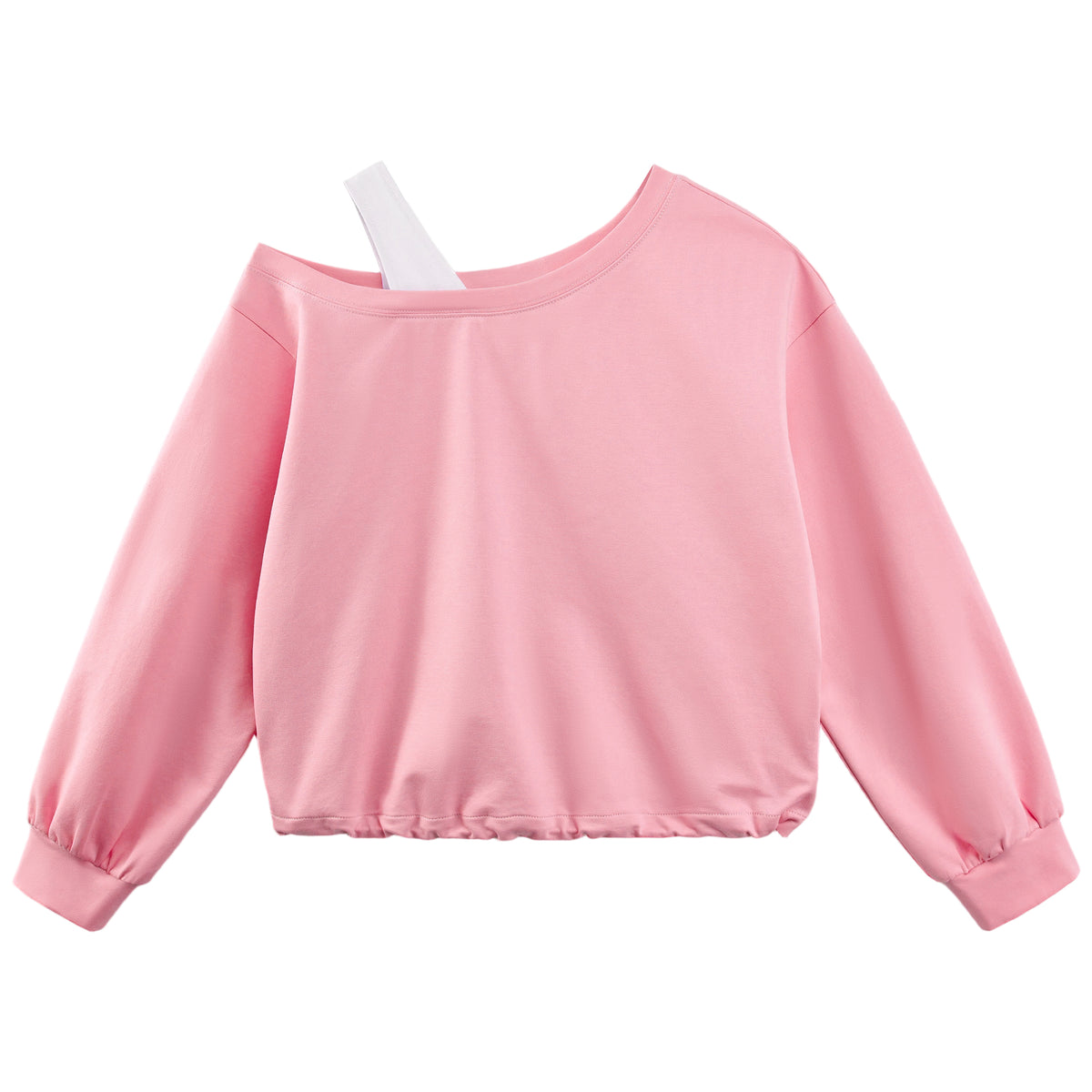 Girls Off The Shoulder Crop Sweatshirt Pullover