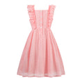 Load image into Gallery viewer, Rolanko Girls Ruffle Sleeve Square Neck Hollow Out Eyelet A Line Beach Vacation dress
