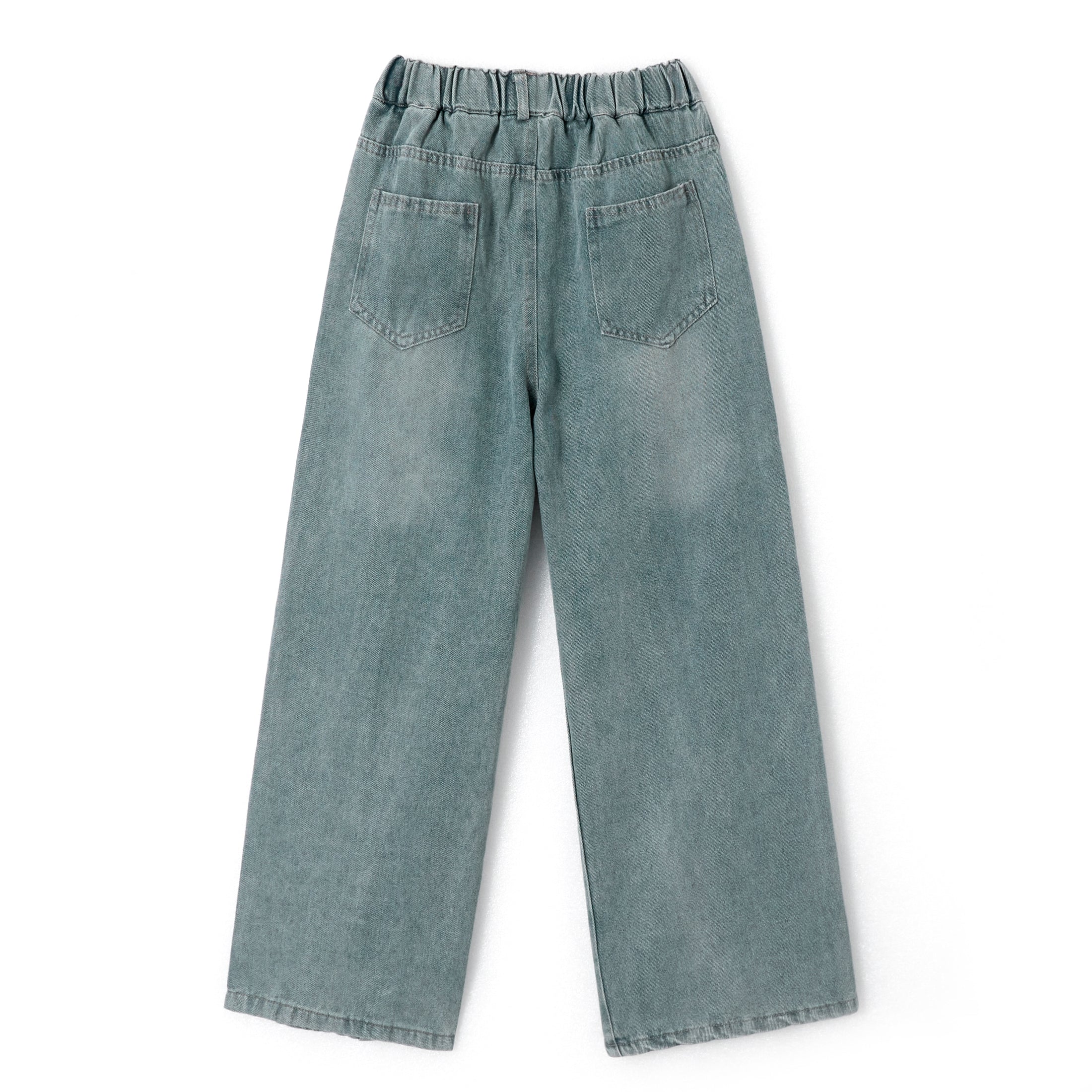 Girls Pressed Denim Wide Leg Pants