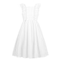 Load image into Gallery viewer, Rolanko Girls Ruffle Sleeve Square Neck Hollow Out Eyelet A Line Beach Vacation dress
