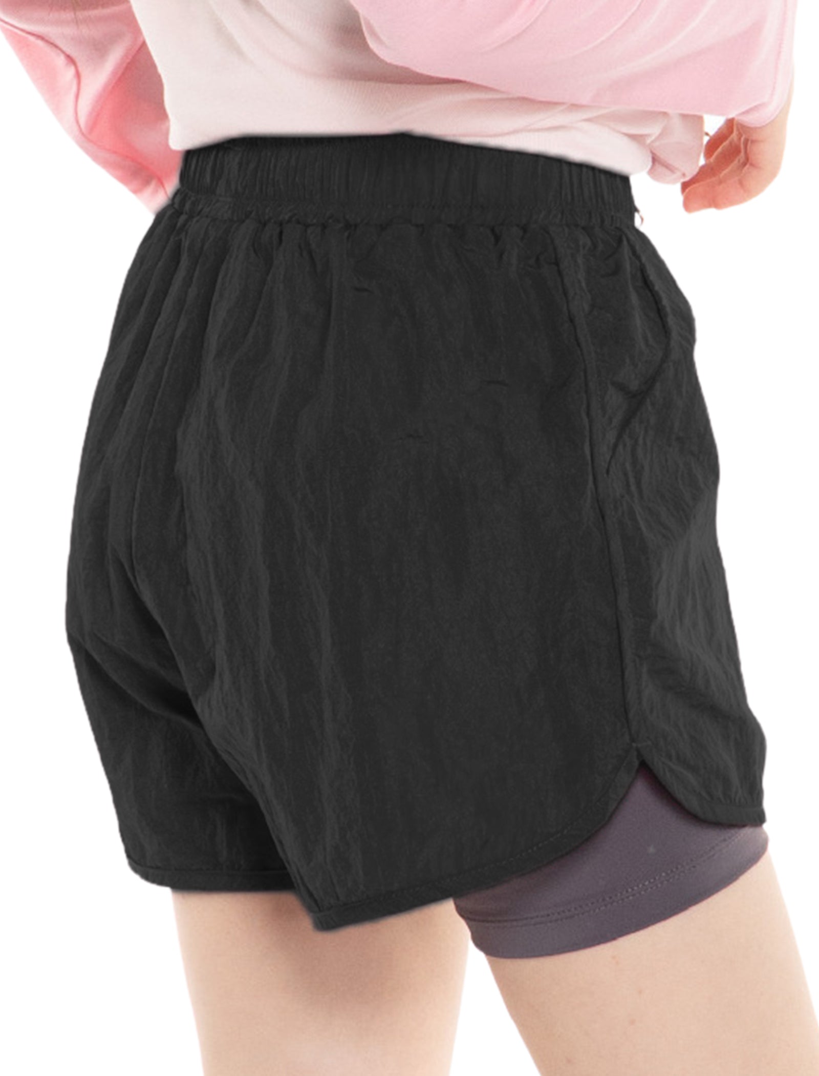 Rolanko Girls 2 in 1 Athletic Quick Dry Shorts