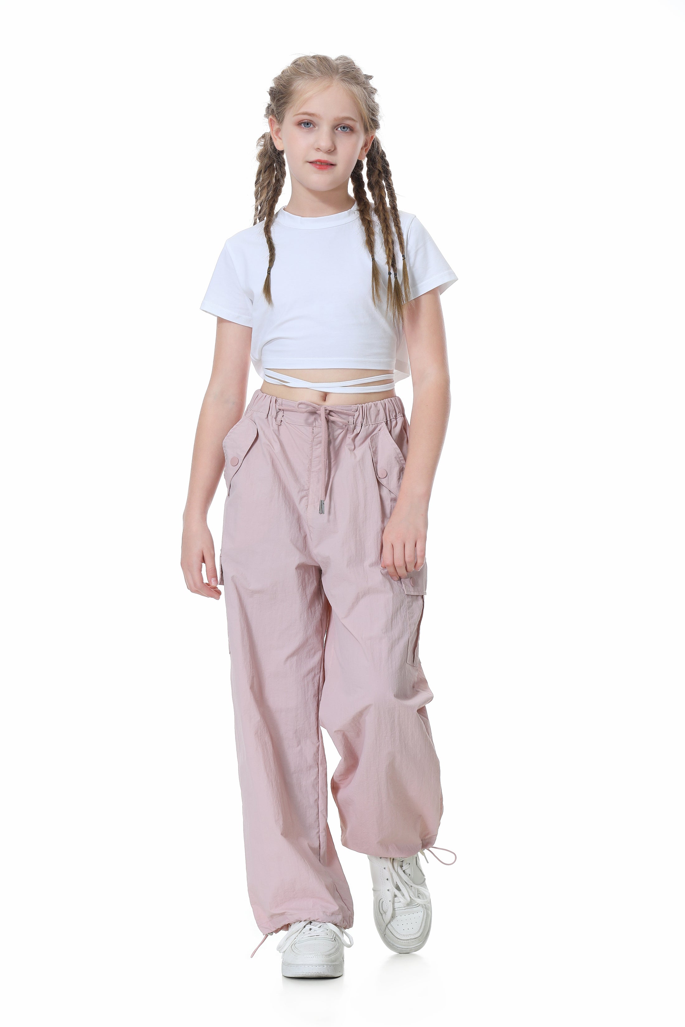 Girl's Baggy Cargo Parachute Trousers