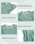 Load image into Gallery viewer, Rolanko Girls Boho Lace Ruffle Sleeve Tiered Flower Maxi Dress with Lining
