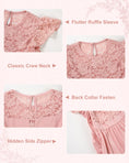 Load image into Gallery viewer, Rolanko Girls Boho Lace Ruffle Sleeve Tiered Flower Maxi Dress with Lining
