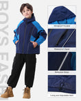 Carica l'immagine nel visualizzatore della galleria, Boys Rain Jacket Waterproof Windbreaker
