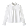 Load image into Gallery viewer, Girls Long Sleeve Shirts Chiffon Blouses with Polka Dot
