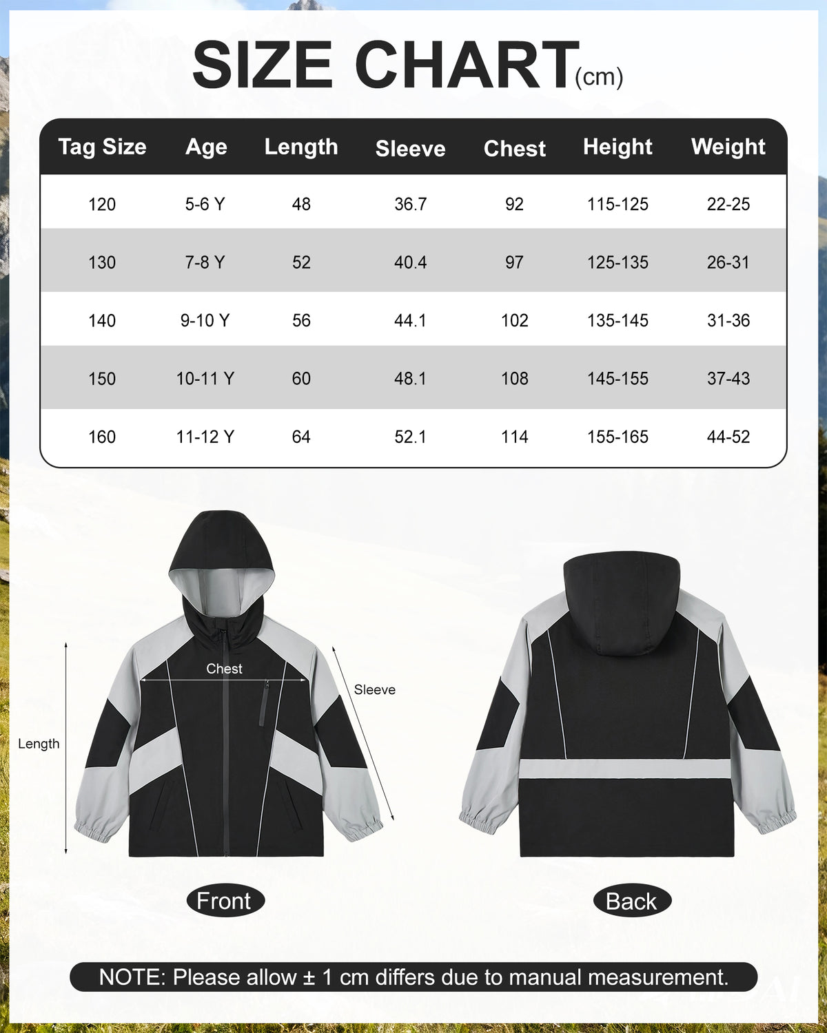Boys Rain Jacket Waterproof Windbreaker