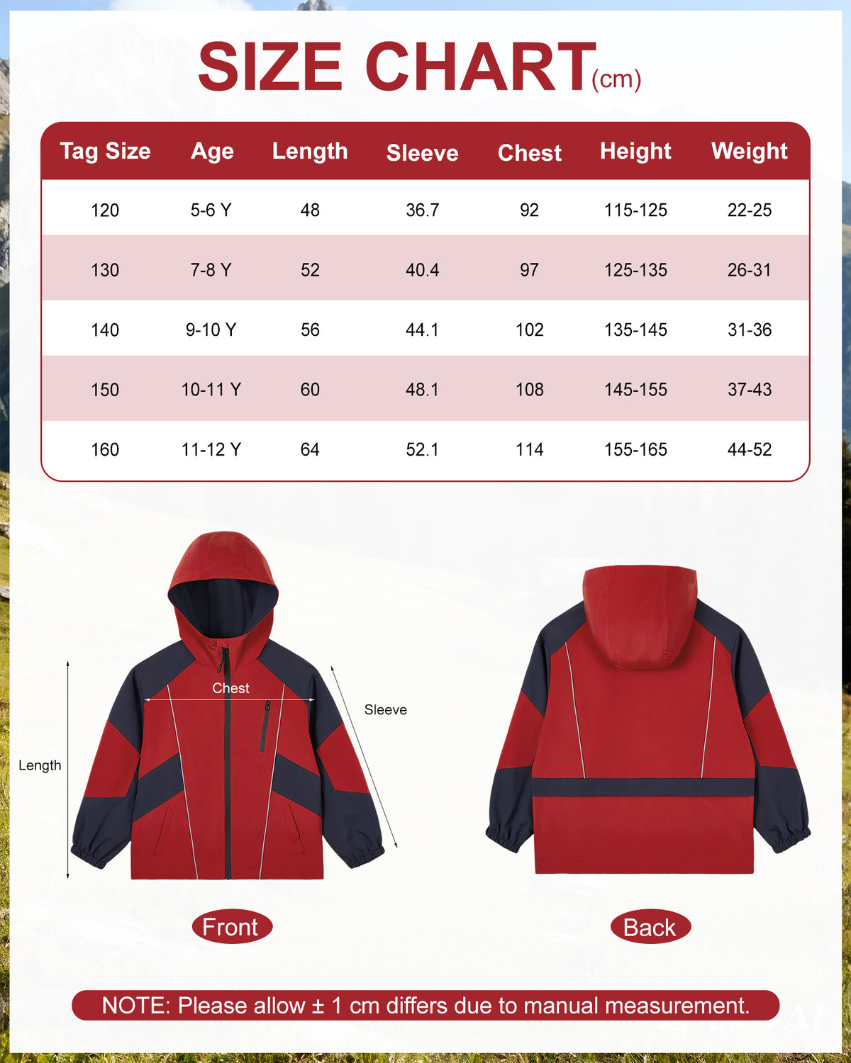Boys Rain Jacket Waterproof Windbreaker