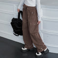 Load image into Gallery viewer, Girls Baggy Cargo High Rise Waist with Multi Pockets Wide Leg Cargos Pants
