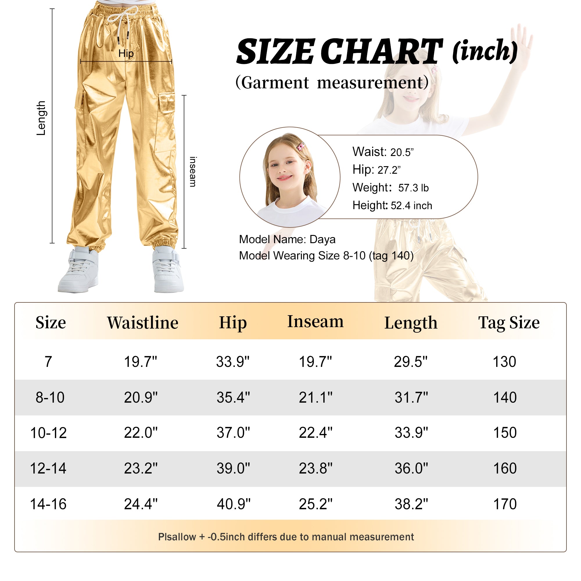 Girls Hip Hop Dance Cotton Cargo Jogger Pants for Kids