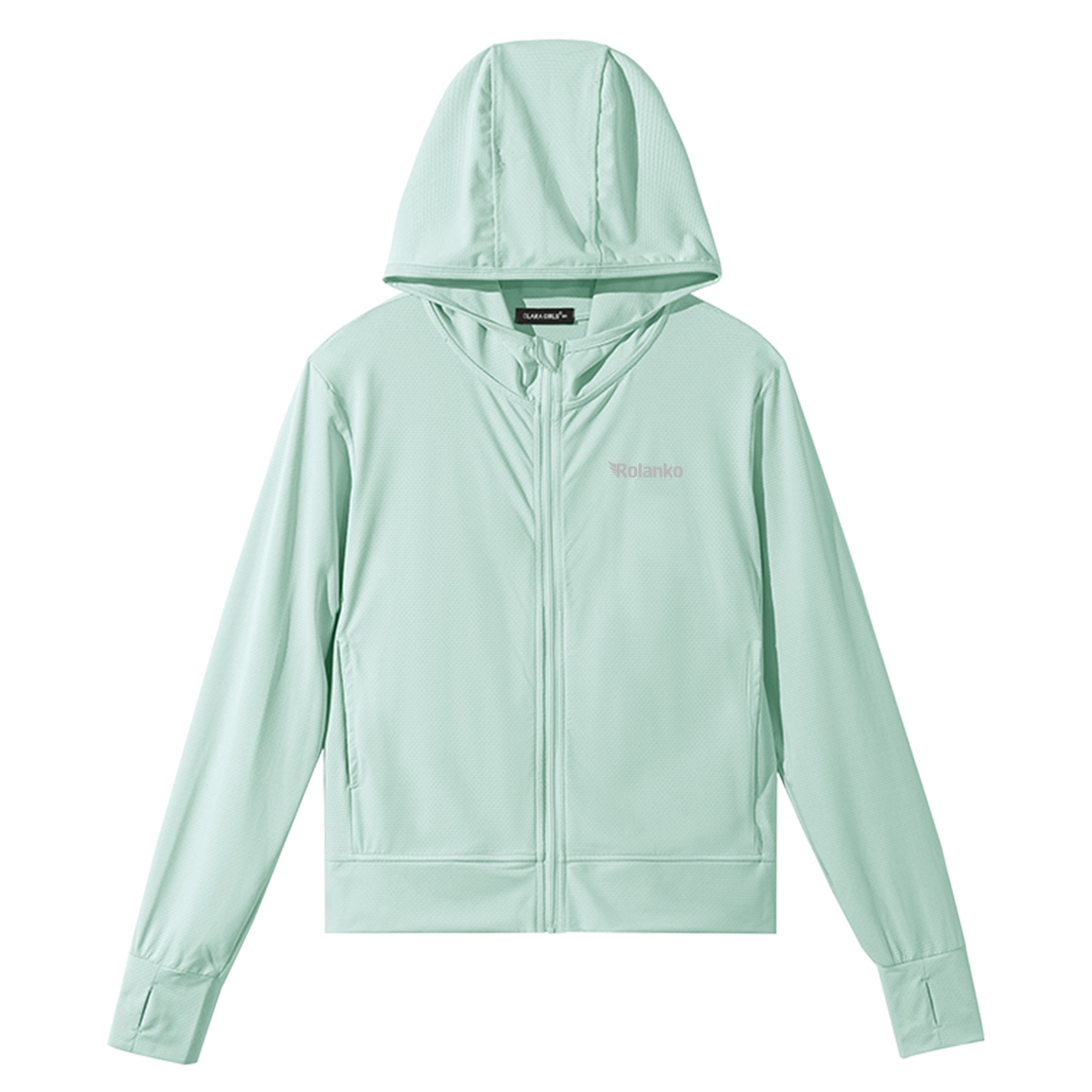 Rolanko Kids Zip Up Sun Hoodie UPF50+ with Thumbholes