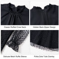 Load image into Gallery viewer, Rolanko Girls Contrast Mesh Puff Long Sleeve A-Line Dress with Belt
