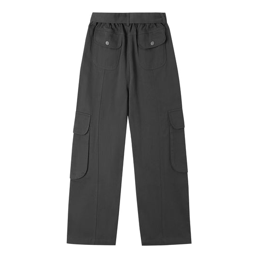 Girl's Casual High Waist Baggy Wide Leg Cargo Pants