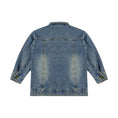 Load image into Gallery viewer, Girls Blue Ribbed Line Denim Jacket
