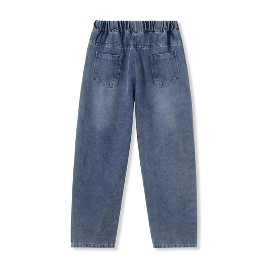 Boys Ripped SmallHole Gray Blue Jeans