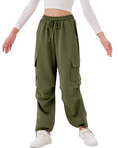 Load image into Gallery viewer, Girls Wide Leg Cargo Sweatpants with Pockets
