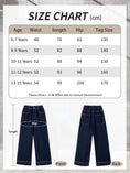 Load image into Gallery viewer, Girls Primary Color Topstitch Basic Denim Wide Leg Pants
