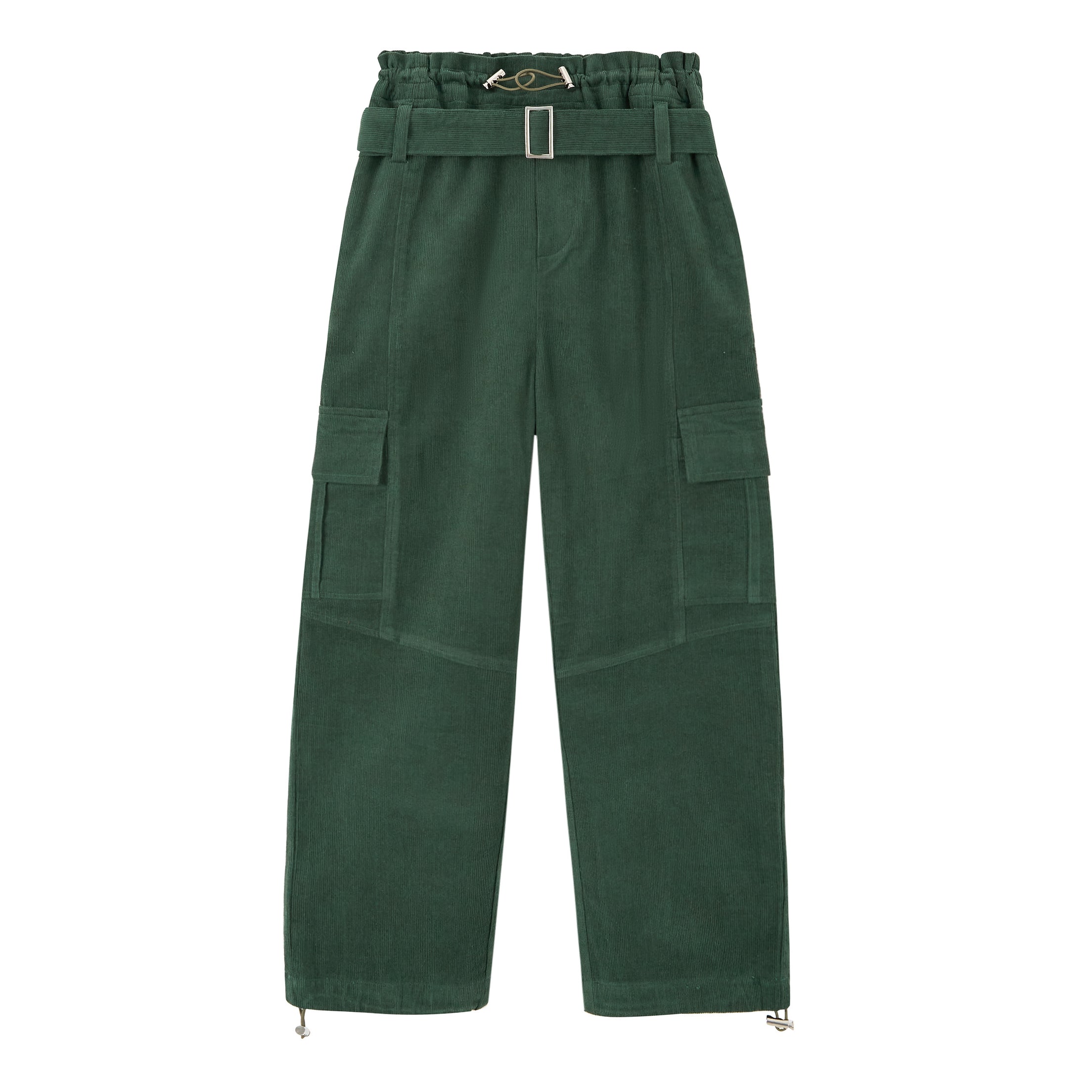 Girls Wide Leg Loose Cargo Pants with Belt