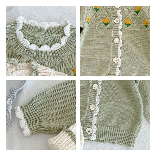Cardigan in maglia maglione accogliente per bambina 