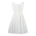 Load image into Gallery viewer, Rolanko Girls Ruffle Sleeve Square Neck Hollow Out Eyelet A Line Beach Vacation dress
