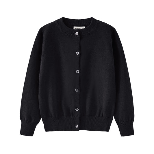 Cardigan da ragazza in cotone a maniche lunghe abbottonato Abbigliamento scolastico di base 
