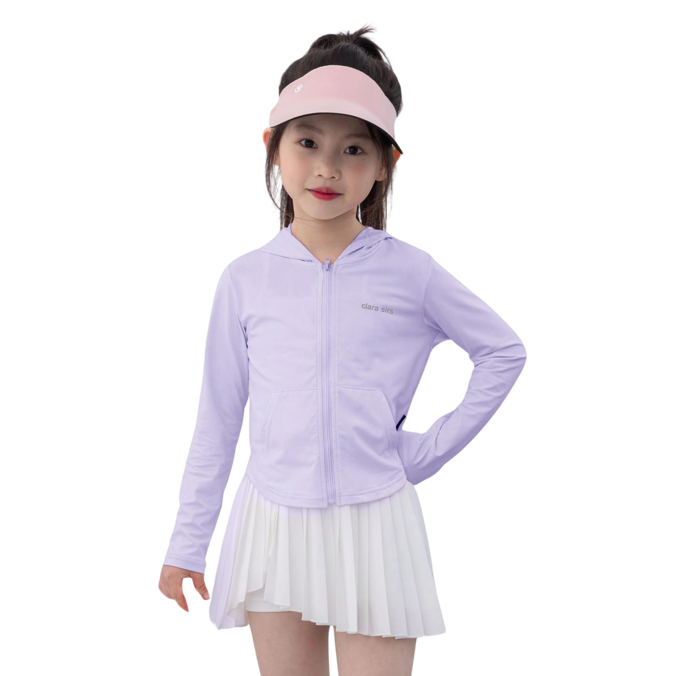 Rolanko Kids Zip Up Sun Hoodie UPF50+ with Thumbholes