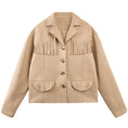 Carica l'immagine nel visualizzatore della galleria, Girls Faux Suede Fringe Jacket Western Cropped Coat
