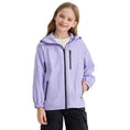 Load image into Gallery viewer, Girls' Solid Colour Windproof Jacket with Reflective Stripes
