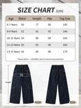 Load image into Gallery viewer, Girls Curved Topstitch Denim Blue Wide Leg Jeans
