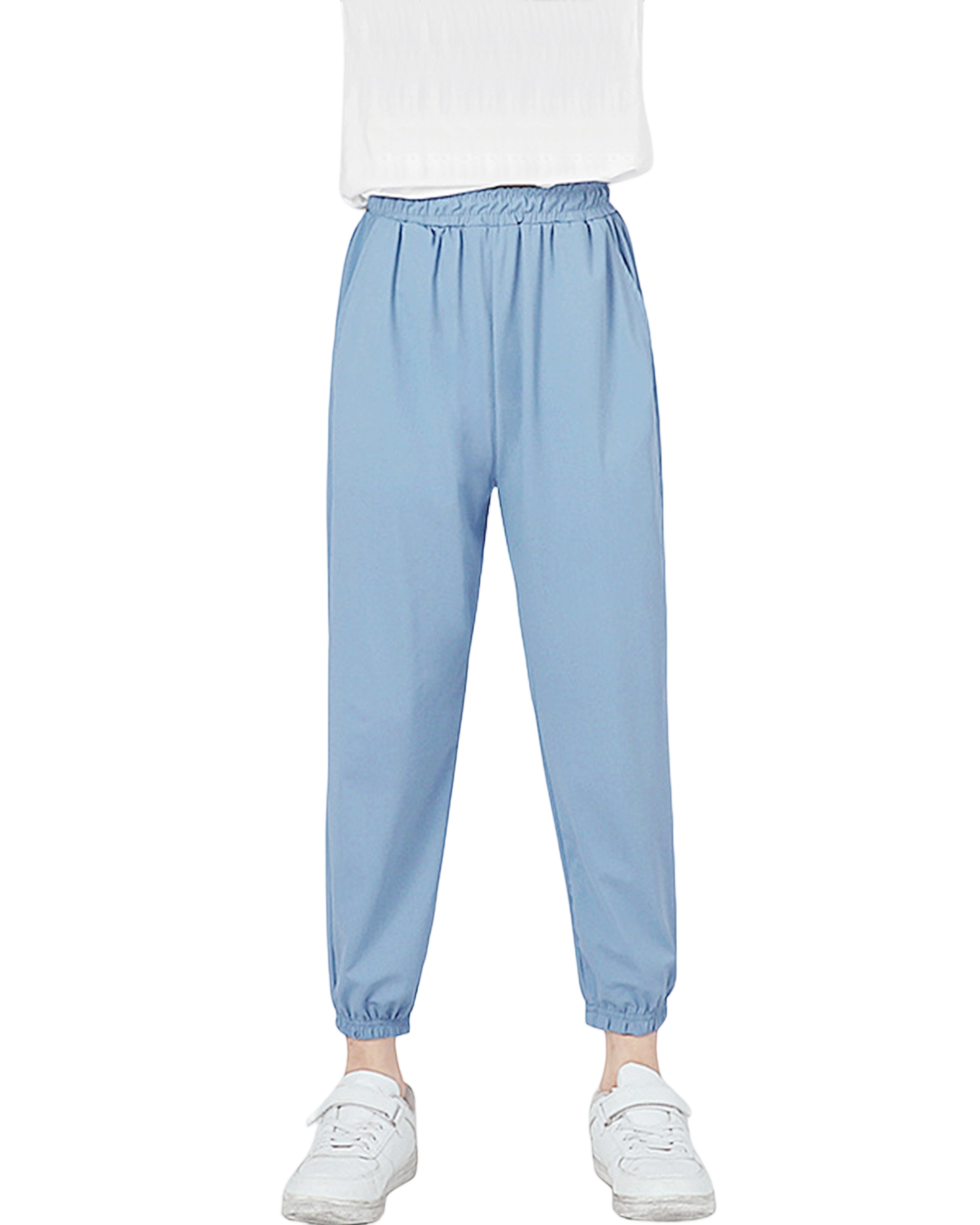 Rolanko Joggers with Pockets Quick Dry Silky Kids Sweatpants Lightweight Athletic Pants
