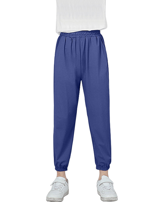 Rolanko Joggers with Pockets Quick Dry Silky Kids Sweatpants Lightweight Athletic Pants