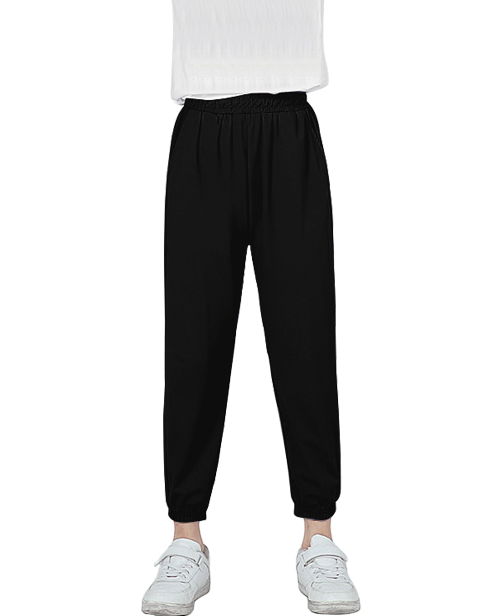 Rolanko Joggers with Pockets Quick Dry Silky Kids Sweatpants Lightweight Athletic Pants