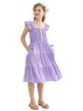 Load image into Gallery viewer, Rolanko Girls' Sleeveless Dress with Pockets
