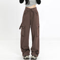 Load image into Gallery viewer, Girls Baggy Cargo High Rise Waist with Multi Pockets Wide Leg Cargos Pants
