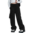 Load image into Gallery viewer, Girls Baggy Cargo High Rise Waist with Multi Pockets Wide Leg Cargos Pants
