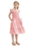 Load image into Gallery viewer, Rolanko Girls' Sleeveless Dress with Pockets
