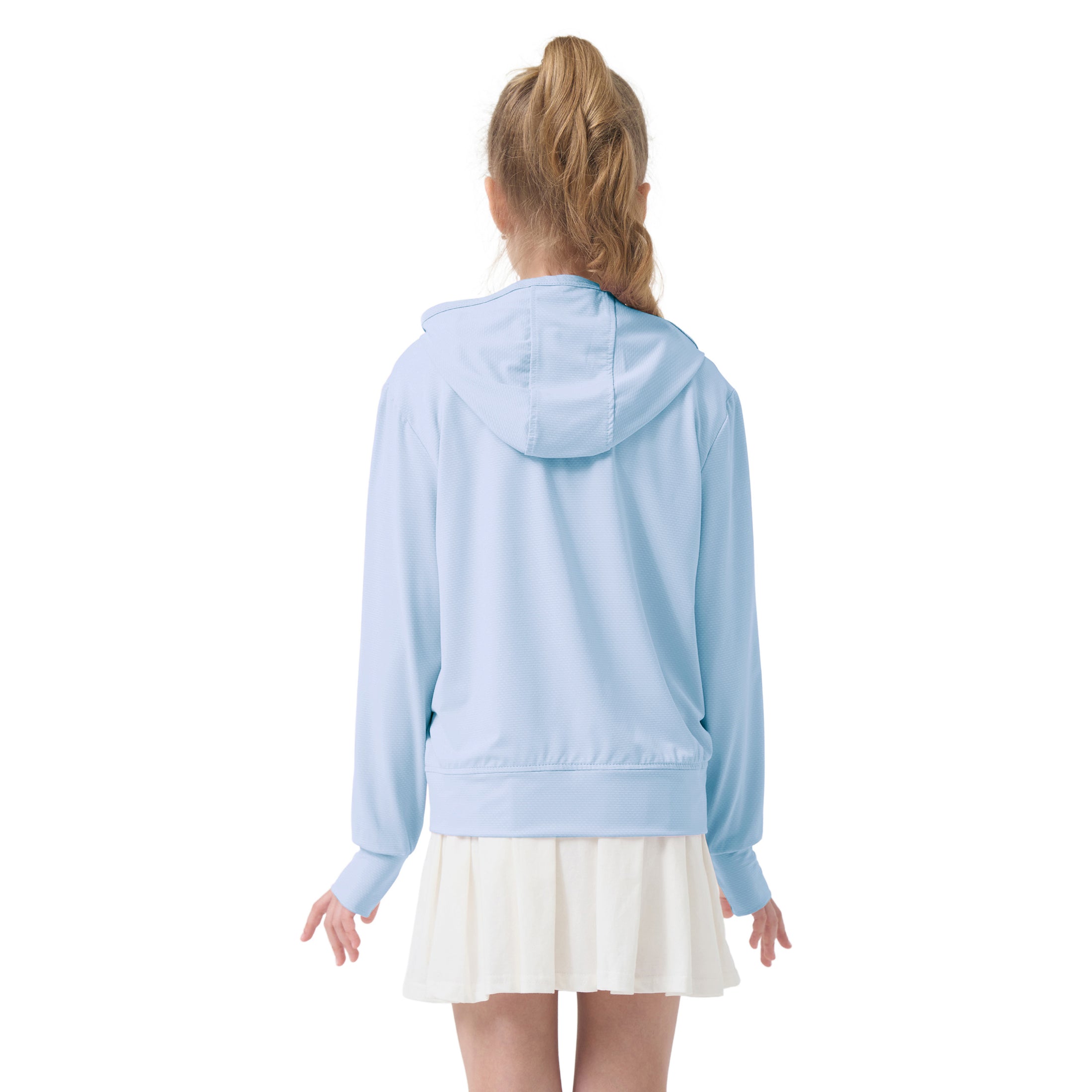 Rolanko Kids Zip Up Sun Hoodie UPF50+ with Thumbholes