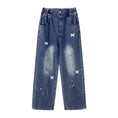 Carica l'immagine nel visualizzatore della galleria, Girls Butterfly Print Loose Jeans
