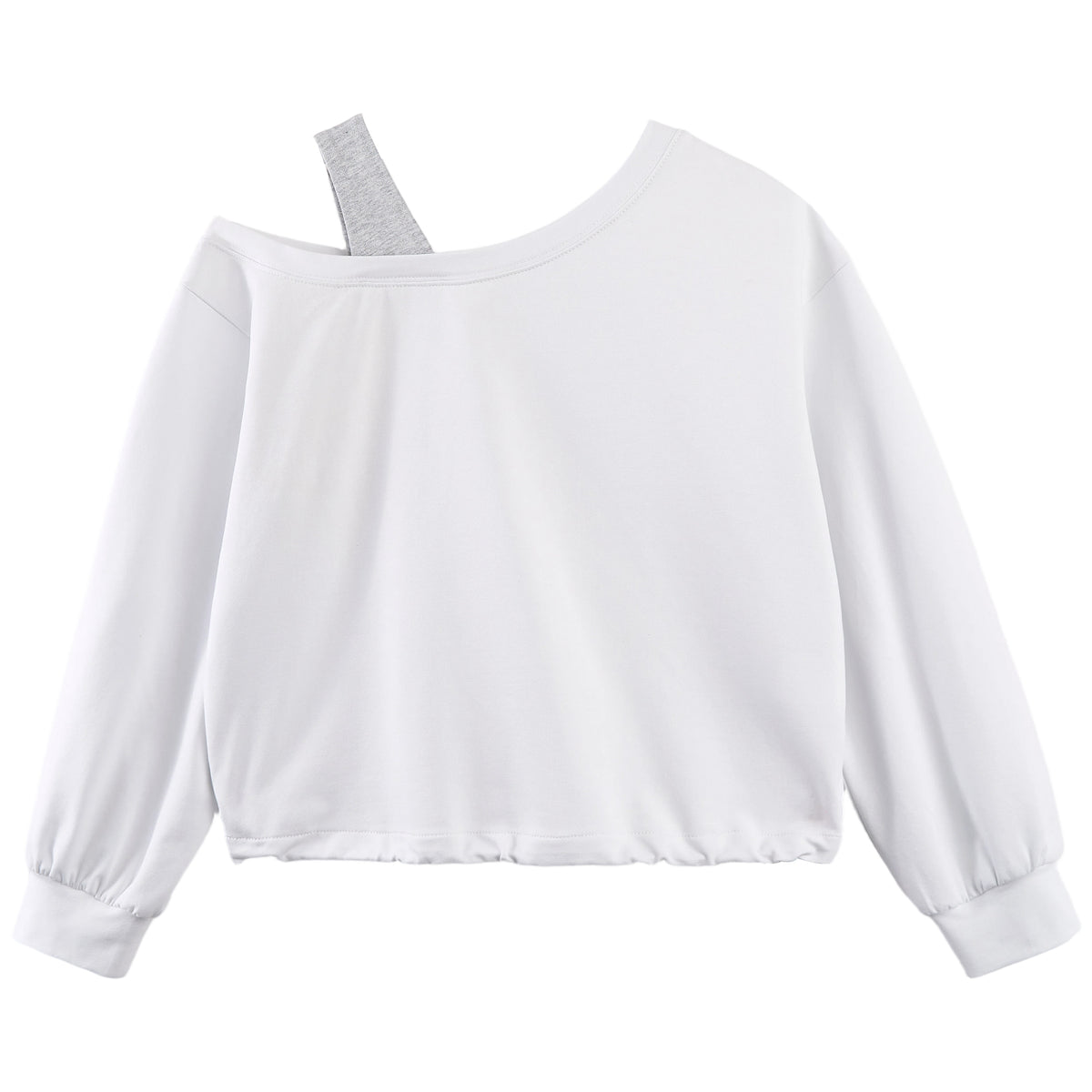 Girls Off The Shoulder Crop Sweatshirt Pullover